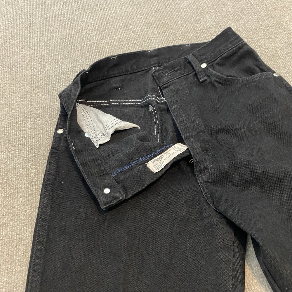 VTG Wrangler 14MWWG Jeans Womens 7 Fits 27x3 Black Denim High Waist USA Made